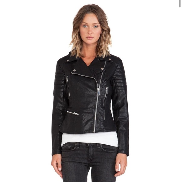 Blank NYC Faux Leather Moto Jacket Black Size M - Picture 2 of 7